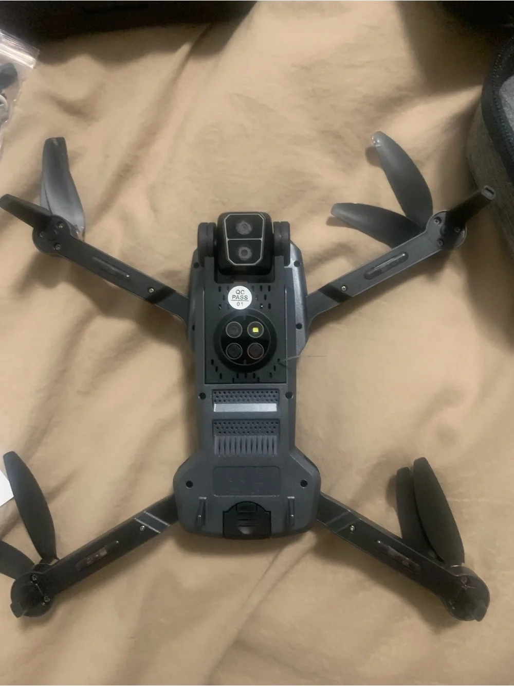 Black VR/Drone Controller with USB Cable and Spare Propellers
